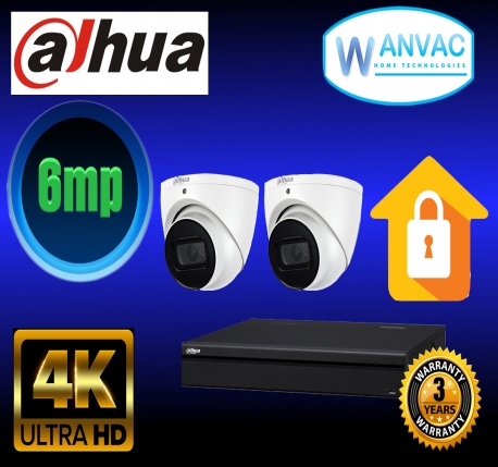 CCTV Dahua 6MP 2 Camera Kit Installed