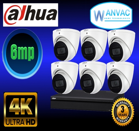 CCTV Dahua 6MP 6 Camera Kit Installed