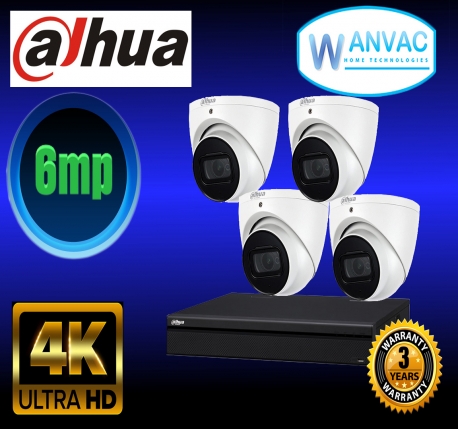 CCTV Dahua 6MP 4 Camera Kit Installed